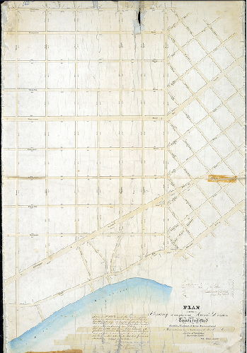 Plan (alternate image), Plan of the re-survey of that part of the Second Division of the Twenty-first Ward which lies northwest of Logan Street continued [Resolution April 17, 1856; approved Feb. 20, 1860; confirmed by Court June 11, 1860]