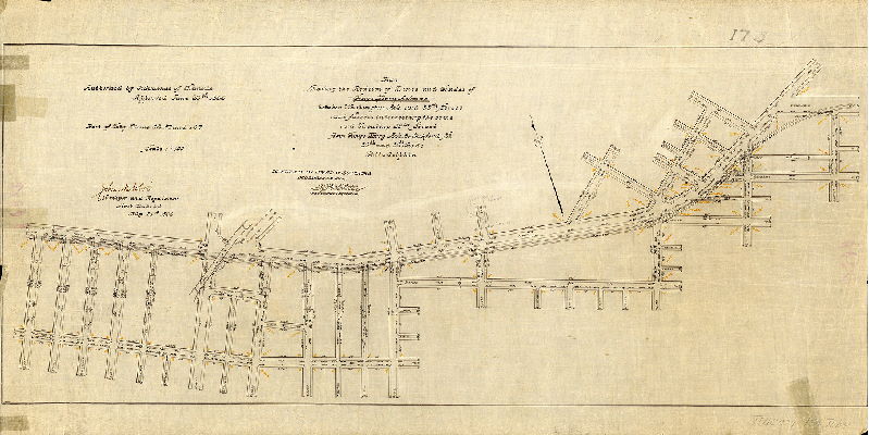 Plan (alternate image), Plan showing the revision of lines and grades of Grays Ferry Avenue between Washington Ave. and 36th Street and streets intersecting the same and vacating 29th St. 
