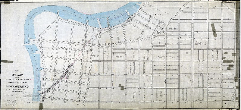 Plan, Plan of the survey and regulation of the southwestern portion of the late District of Moyamensing, as authorized by Act of Assembly approved March 29th, 1850