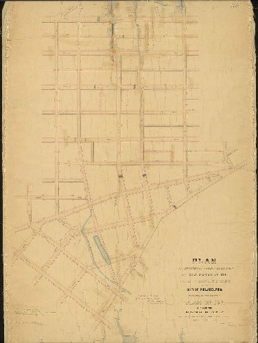 Plan, Plan of revision of lines and grades of that portion of the Twenty-seventh Ward of the City of Philadelphia embraced in the limits of Plan No. 166 on file in the Department of Surveys [Ordinance Dec. 31, 1875; confirmed Feb. 4, 1878]