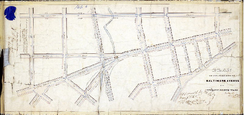 Plan, Plan of changed line of Baltimore Avenue in the Twenty-fourth Ward