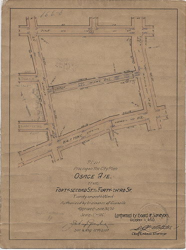 Plan, Plan placing Osage Ave. from Forty-second St. to Forty-third St., Twenty-seventh Ward [Ordinance June 30, 1910; confirmed Oct. 17, 1910]