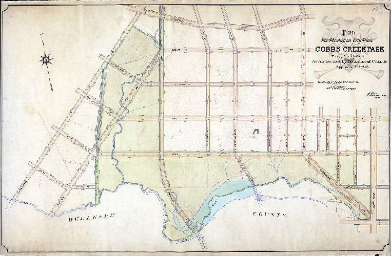 Plan (alternate image), Plan for placing on City Plan Cobbs Creek Park, Thirty-fourth Ward. [Ordinance July 7, 1908; confirmed May 3, 1909] 