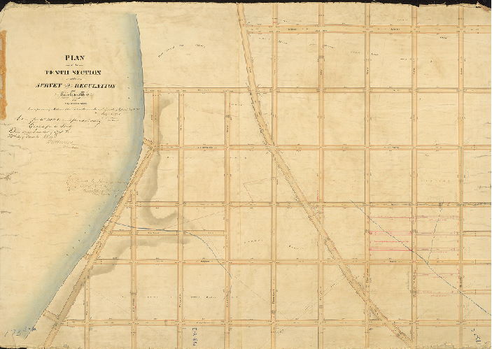 Plan, Plan of the Tenth Section of the survey and regulation of the Twenty-first Ward of the City of Philadelphia. [Ordinance Aug. 15, 1855; aproved by Board of Surveyors April 16, 1860; confirmed by Court June 11, 1860]