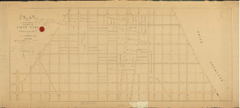 Plan, Plan of the revision of grades in a portion of the First Ward as directed by resolution of Select and Common Councils [Approved april 26, 1859]