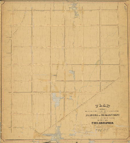 Plan, Plan of the Eighth Section of the resurvey and regulation of the late Borough of Germantown, Twenty-second Ward, City of Philadelphia [Resolution April 17, 1856; approved Oct. 21, 1861; confirmed by Court June 4, 1862]