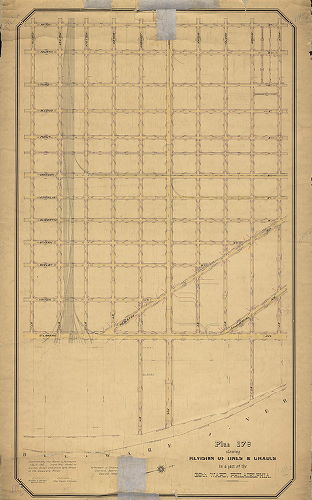 Plan, Plan 179. Showing revisions of lines and grades in a part of the 39th Ward, Philadelphia. [Ordinance Dec. 28, 1895; confirmed May 16, 1902]