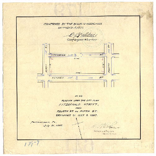 Plan, Plan placing upon the city plan Fitzgerald Street from Fourth Street to Fifth Street [Ordinance July 9, 1897; confirmed Oct. 18, 1897]