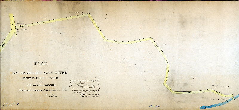 Plan (alternate image), Plan of Hermits Lane in the 21st Ward, the city of Philadelphia [Resolution March 16, 1861; approved by Board of Surveyors May 6, 1861; confirmed by Court Sept. 19, 1861]