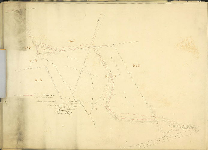 Plan, [Plan showing] Line [of Hermit Lane] fixed by arbitrators, Dec. 1860. [Attached documents not scanned]