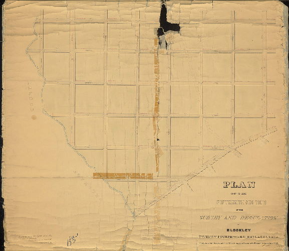 Plan, Plan of the Fifteenth Section of the survey and regulation of Blockley, Twenty-fourth Ward Philadelphia. [Resolution Nov. 1858; approved by Board of Surveyors Dec. 19, 1870] 