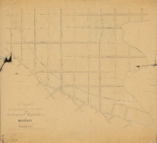 Plan, Plan of the Fourteenth Section of the survey and regulation of Blockley, Twenty-fourth Ward Philadelphia. [Resolution Nov. 1858; approved by Board of Surveyors Dec. 19, 1870] 