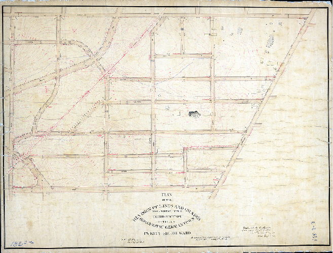 Plan (alternate image), Plan of the revision of lines and grades upon a portion of the Third Section of the late Borough of Germantown, Twenty-second Ward. [Ordinance Jan. 19, 1885; confirmed April 19, 1886]