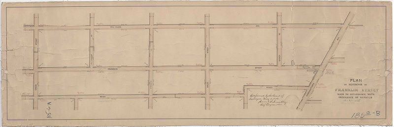 Plan, Plan of the revision of Franklin [now Hortter] Street [Ordinance Dec. 31, 1875; confirmed May 1, 1876]