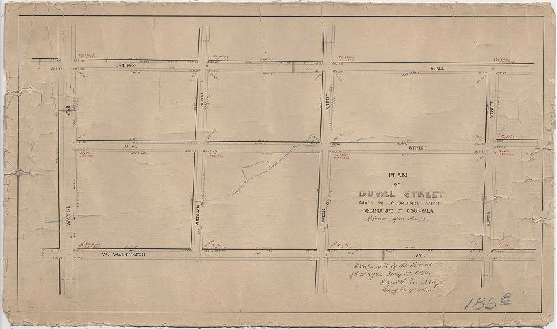 Plan, Plan of Duval Street [Ordinance April 5, 1876; confirmed July 17, 1876]