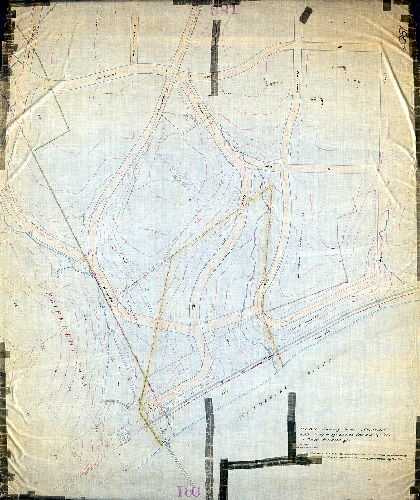 Plan, Plan showing streets, contours and property lines from City Av. to Park boundary