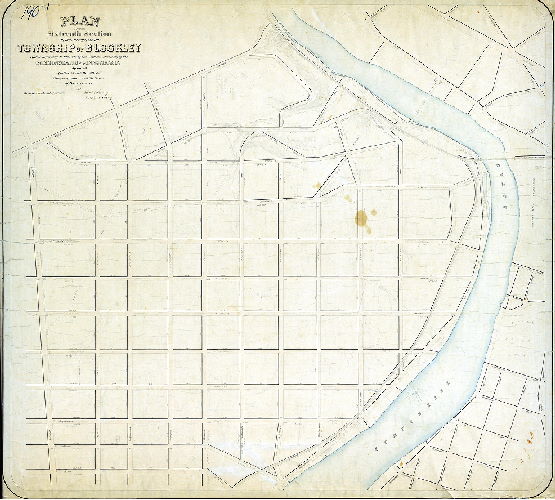 Plan (alternate image), Plan of the Sixteenth Section of the survey of the late Township of Blockley made agreeably to the Acts of the General Assembly of the Commonwealth of Pennsylvania approved April 3rd, 1851, and May 13th, 1857. Surveyed by contract with the Board of Commissioners by Saml. L. Smedley, Sur. & Regulator, 11th Dist. Returned to the Board of Surveyors [date not noted; perhaps ca. 1862, as for 189-01_HP].