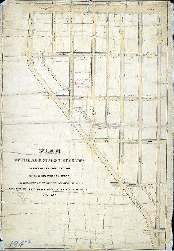 Plan (alternate image), Plan of the adjustment of grades in part of the First Section of the Nineteenth Ward, agreeably to resolutions of Councils passed the twenty-eighth day of April and the twenty-ninth day of October A.D. 1860. 