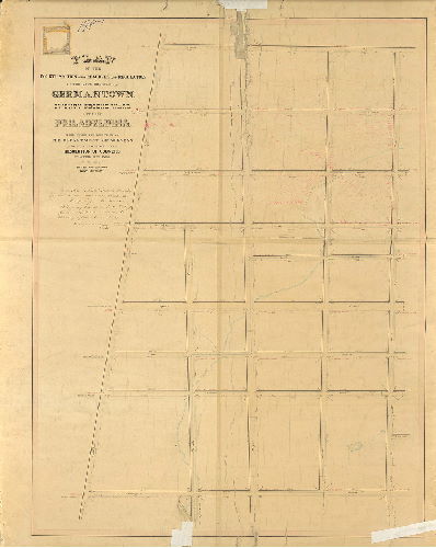 Plan, Plan of the Fourth Section of the resurvey and regulation of the late Borough of Germantown, Twenty-second Ward, City of Philadelphia. [Resolution April 1, 1856; approved by Board of Surveyors June 6, 1864; confirmed by Court March 29, 1866]