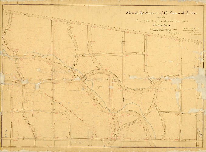 Plan (alternate image), Plan of the revision of the lines and grades upon the Fourth Section, Twenty-second Ward, Philadelphia [Ordinance Jan. 19, 1883; confirmed Sept. 28, 1885]