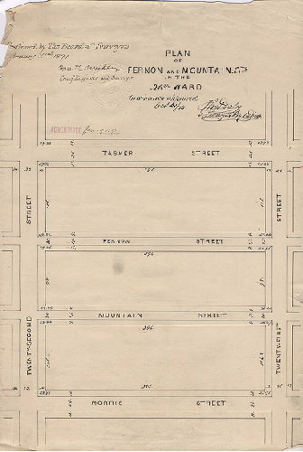 Plan, Plan of Fernon and Mountain Sts. In the 26th Ward [Ordinance Oct. 21, 1890; confirmed Feb. 2, 1891]