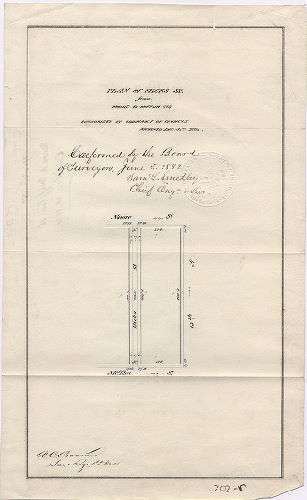 Plan, Plan of Hicks St. from Moore to Mifflin Sts. [Ordinance Dec. 31, 1881; confirmed June 5, 1882]