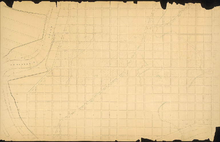 Plan, [No title. Part of South Philadelphia. Lithograph. "21." See plan 210-Z_HP for similar plan of another section of Philadelphia]