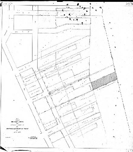 Plan, Plan of existing wharves and docks from Poplar St. to Noble St., also, proposed extension of Pier 31 for Alex Kerr