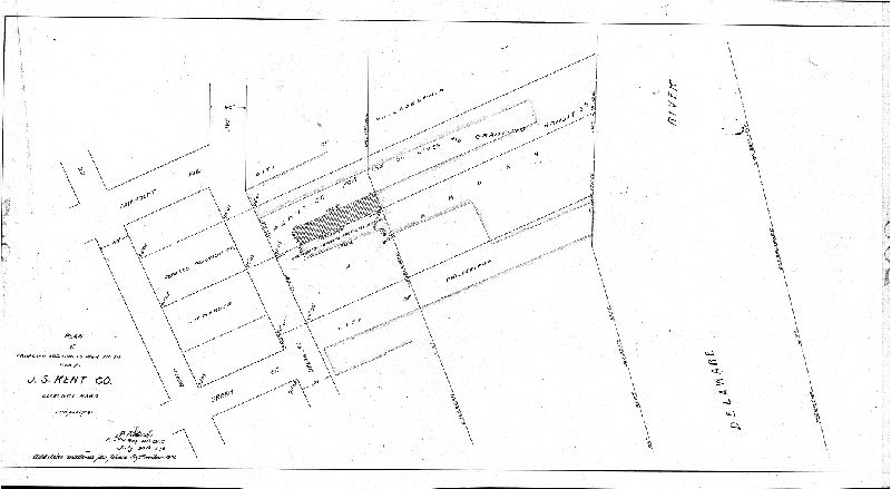 Plan, Plan of proposed addition to Pier No. 34 made for J. S. Kent and Co., Eleventh Ward, Philadelphia. Addition made as per plan September 1896