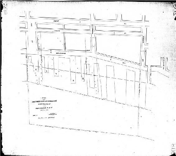 Plan, Plan showing proposed new bulkhead line, Piers Nos. 16 to 20, made for Pennsylvania R.R. Co., March 15, 1895. New plan made Sept. 20, 1895.