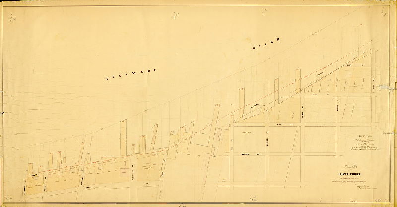 Plan (alternate image), Plan of the [Delaware] River front from Catherine to Moore Streets