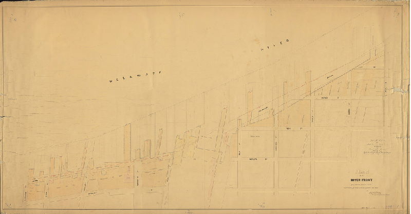 Plan, Plan of the [Delaware] River front from Catherine to Moore Streets