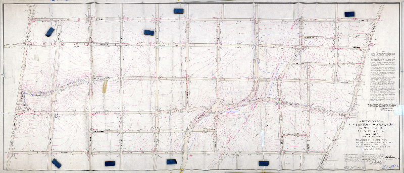 Plan, A revision of the lines and grades of a portion of City Plan 214, 22d Ward Philadelphia [Ordinances 1885 and 1886; many confirmations, 1885 to 1907]