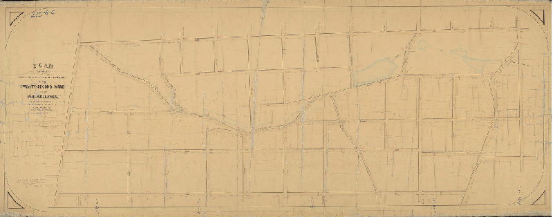 Plan, Plan of the Twelfth Section of the survey and regulation of the Twenty-second Ward, City of Philadelphia, made under the direction of the Department of Surveys and in accordance with resolution of Councils of June 6th, 1864. [Approved by Board of Surveyors, May 20, 1867]