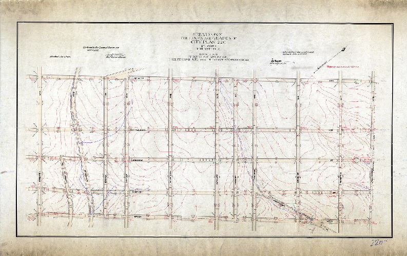 Plan, A revision of the lines and grades of City Plan 220, 42d Ward Philadelphia. Bounded by Stenton Ave., Mt. Airy Ave., Cheltenham Ave. and Pleasant St. (Vernon Road). [Ordinance June 23, 1905; confirmed May 18, 1908]