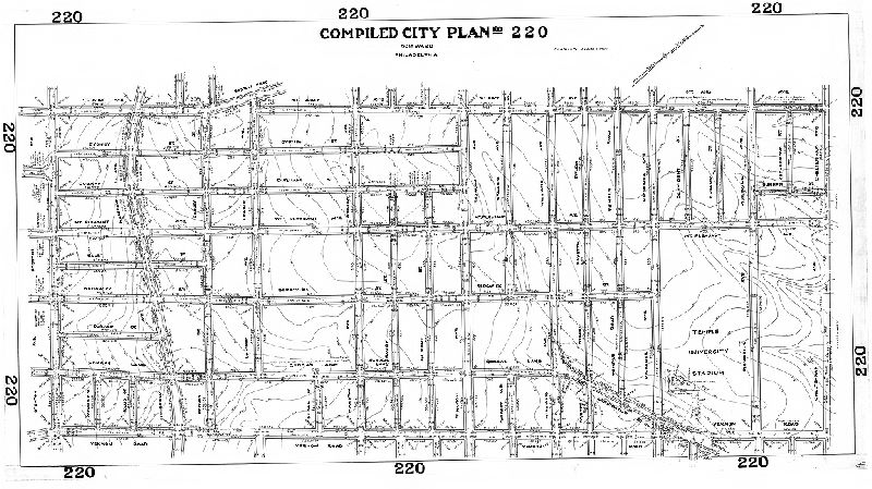 Plan, Compiled City Plan No. 220, 50th Ward, Philadelphia. Compiled August 1, 1955