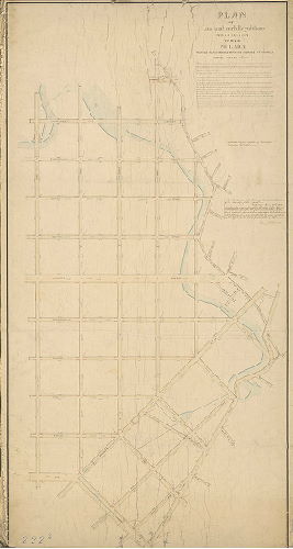 Plan, Plan of line and curb regulations, Ninth Section, 25th Ward Philada. [Ordinance Oct. 13, 1866; approved Board of Surveyors Dec. 21, 1868]