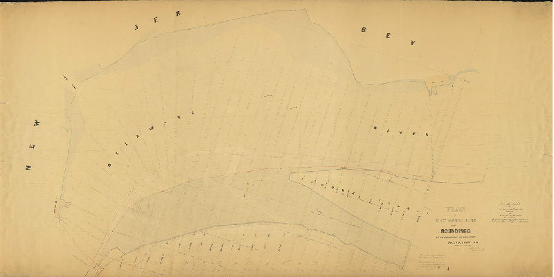 Plan, Plan of the low water line and soundings between Greenwich Point and Broad Street. This plan exhibits the arbitrary low water line as fixed by the Board of Port Wardens Nov. 12th, 1866 [Act of Assembly May 20, 1864; ordinance Nov. 12, 1864; surveyed June and Sept. 1866]