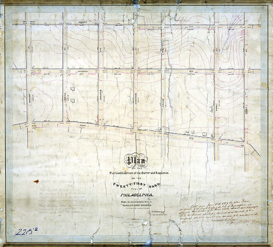Plan, Plan of the Fourteenth section of the survey and regulation of the Twenty-first Ward, City of Philadelphia. [Resolution March 7, 186[?]; approved Board of Surveyors Feb. 1, 1869; confirmed May 16, 1870]