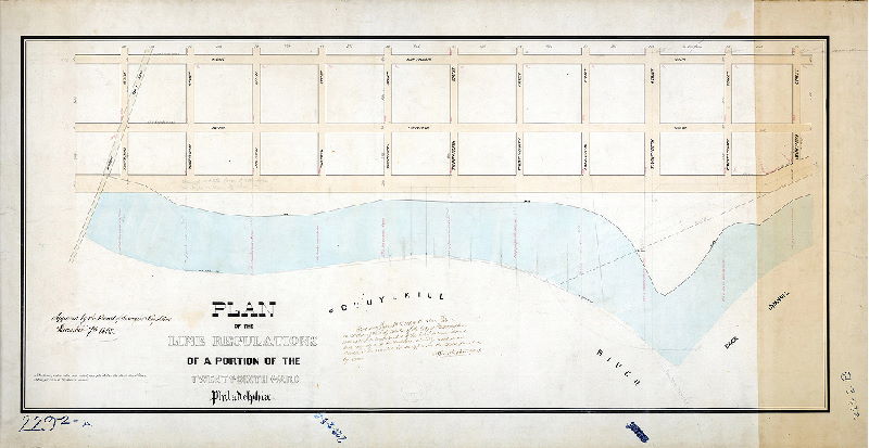Plan (alternate image), Plan of the line regulations of a portion of the 26th Ward, Philadelphia