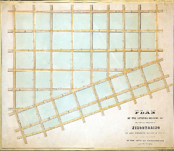 Plan (alternate image), Plan of the Seventh Section of the survey and regulation of Kingsessing in the Twenty-fourth Ward