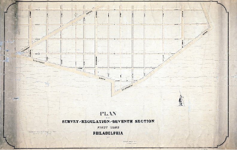 Plan (alternate image), Plan of the survey and regulation of the Seventh Section, First Ward, Philadelphia. [Resolution May 11, 1867]