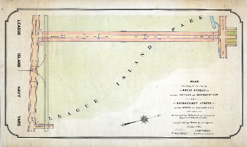 Plan (alternate image), Plan revising the grades of Broad Street between Pattison and Government Aves. and of Government Avenue between Broad and Eleventh Sts. 