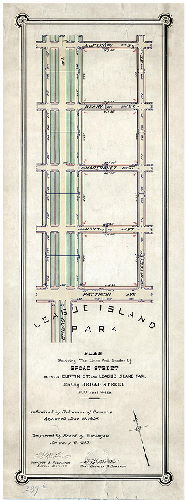 Plan, Plan revising the lines and grades of Broad Street between Curtin St. and League Island Park making Broad St. 300 ft. wide. [Ordinance June 16, 1904; confirmed Jan. 16, 1905]