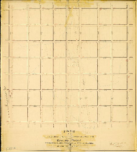 Plan (alternate image), Plan of the Eleventh Section of the survey and regulation of the late Township of Bristol, Twenty-second Ward, City of Philadelphia. [Resolution date obscured by tape; confirmed Feb. 19, 1872