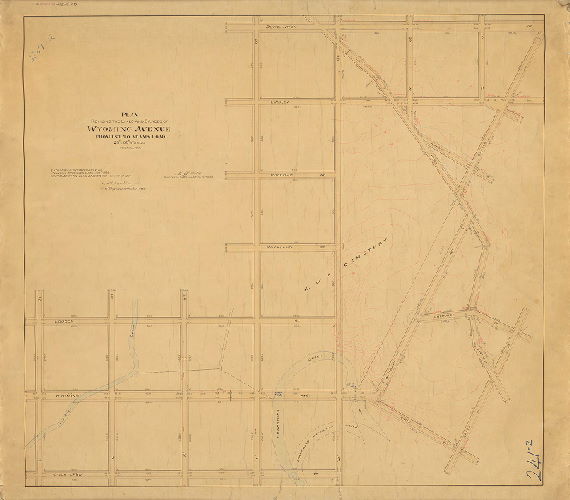 Plan, Plan revising the lines and grades of Wyoming Avenue from "I" St. to Adams Road. 23rd and 33rd Wards, Philadelphia. [Ordinance, March 30, 1889; confirmed, Jan. 19, 1891]