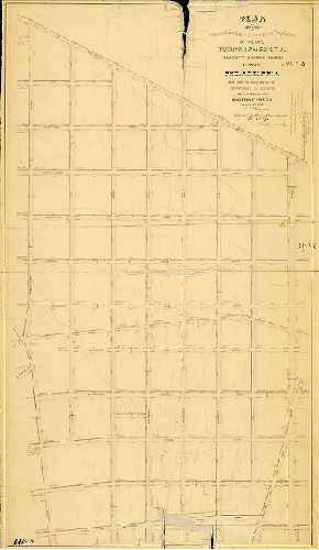 Plan (alternate image), Plan of the Seventeenth Section of the Survey and Regulation of the late township of Bristol, Twenty-second Ward, City of Philadelphia [Resolution March 16, 1870; survey returned Feb. 23, 1871; approved by Board of Surveyors May 1, 1871; confirmed by Court May 15, 1870]