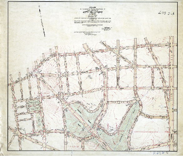Plan (alternate image), Plan of the revision of lines and grades of that portion of City Plan No. 243, 42nd Ward, Philadelphia, bounded by Broad St., the line of Chew St., Stenton Ave., Church Lane and Spencer Ave., and to lay out on said plan such parkways, parking places and parks as may best preserve the natural beauties of the land within said boundaries. [Ordinance Dec. 1, 1911; confirmed Feb. 15, 1915]