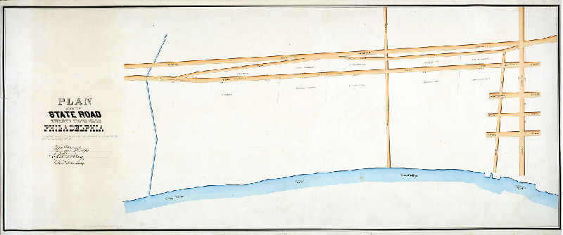 Plan (alternate image), Plan of part of State Road, Twenty-third Ward Philadelphia. Prepared in accordance with an Act of the Legislature approved March 23rd, 1871.