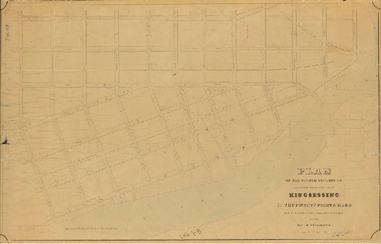 Plan, Plan of the Fourth Section of the survey and regulation of Kingsessing in the Twenty-fourth Ward [Resolution Nov. ?, 1858; Approved by Board of Surveyors Dec. 19, 1870; confirmed by Court May 15, 1871]